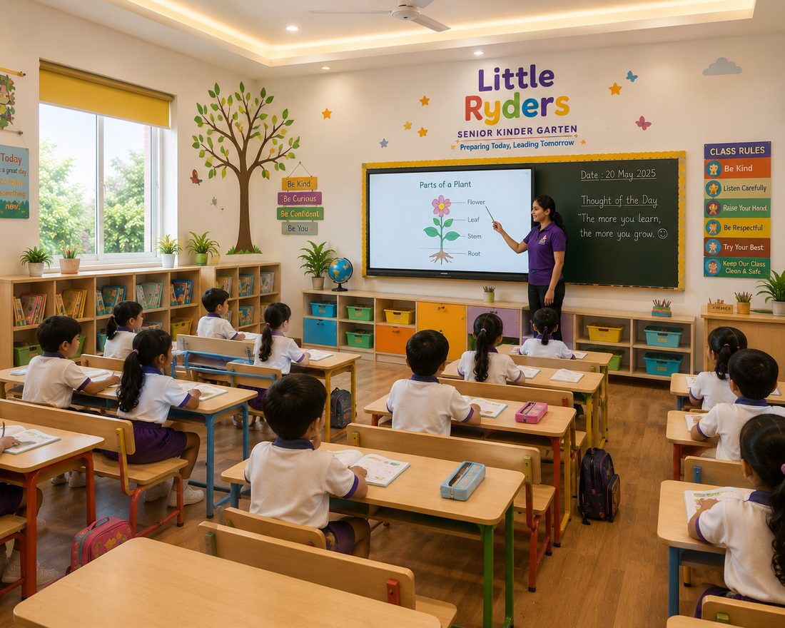 Junior and Senior KG classroom at Little Ryders