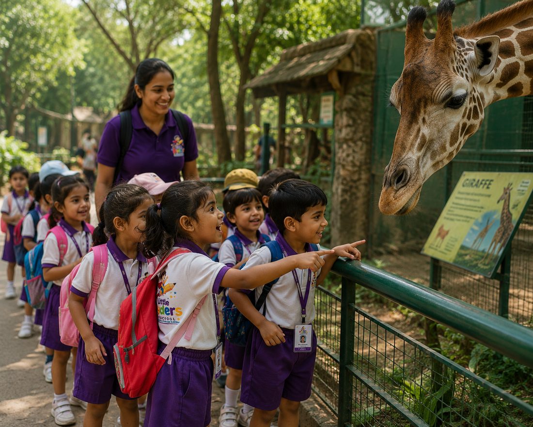 Children exploring outdoors at Little Ryders